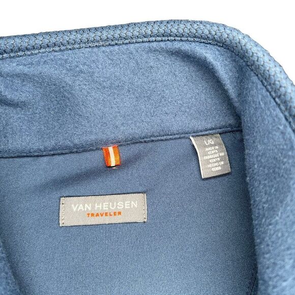 Van Heusen Jacket Men's Size Large Blue Traveler Honeycomb Athletic Fleece Vest - Picture 8 of 10